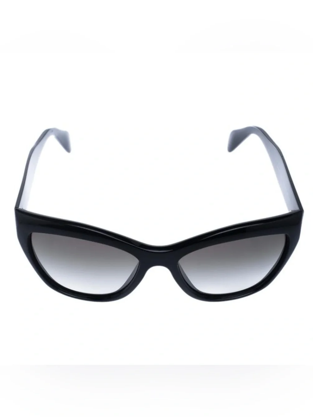 Prada SPR 02Q Polarized Black Cat Eye Sunglasses w/ Case & Box Made in Italy
